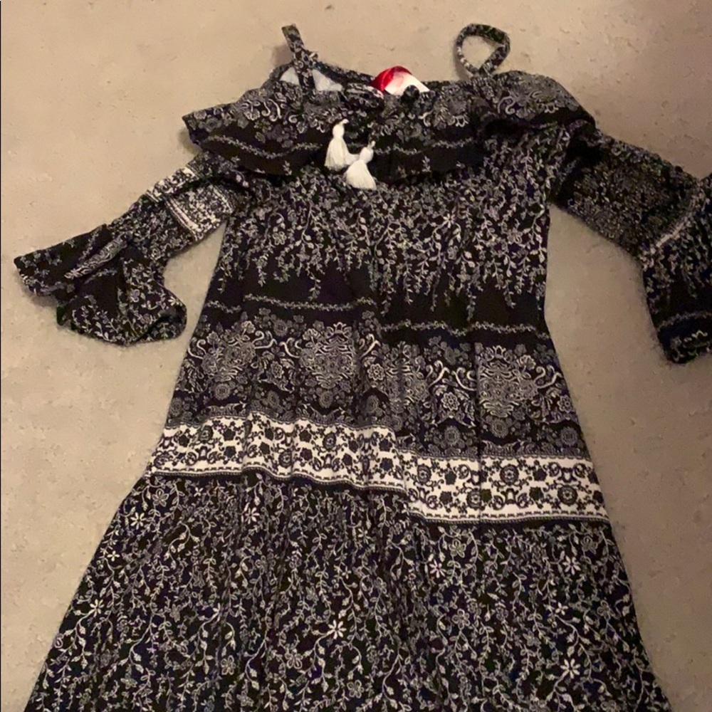 black and white dress